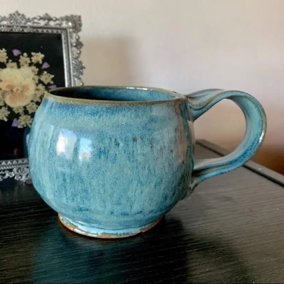 handmade Other - Handmade hand thrown blue glaze pottery mug 16oz